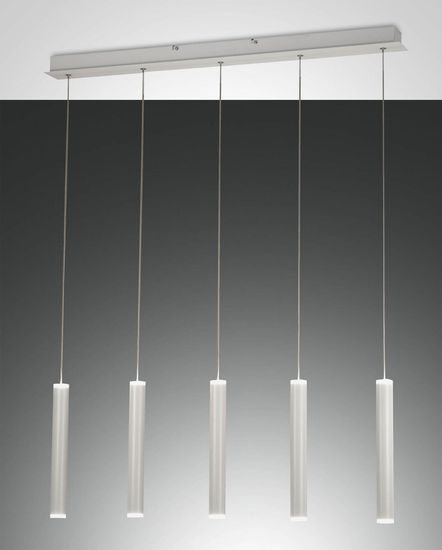 Fabas Luce LED Pendelleuchte Prado 2000x80mm 33W Warmweiß Weiß dimmbar