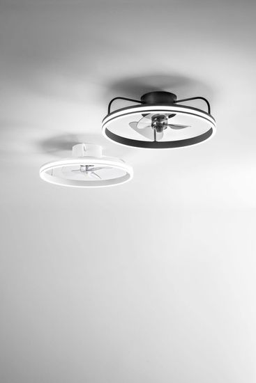 Fabas Luce LED Deckenleuchte mit Ventilator Relais Ø500mm 40W steuerbare Lichtfarbe Schwarz