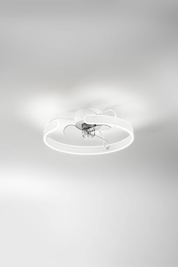 Fabas Luce LED Deckenleuchte mit Ventilator Savoy Ø500mm 40W steuerbare Lichtfarbe Weiß