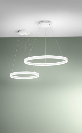 Fabas Luce LED Pendelleuchte Palau Ø600mm 60W Warmweiß Weiß dimmbar