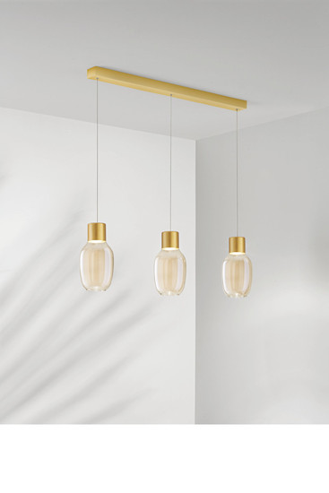 Fabas Luce Lapo LED Pendelleuchte 36W dimmbar warmweiß Cognac 3768-48-365