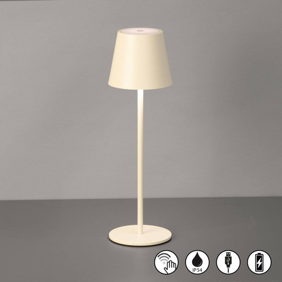 FHL Viletto LED Tischleuchte 2W dimmbar Akku warmweiss sandbeige 850402