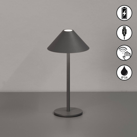 FHL Prato LED Tischleuchte 1W dimmbar Akku warmweiss sandgrau 850721