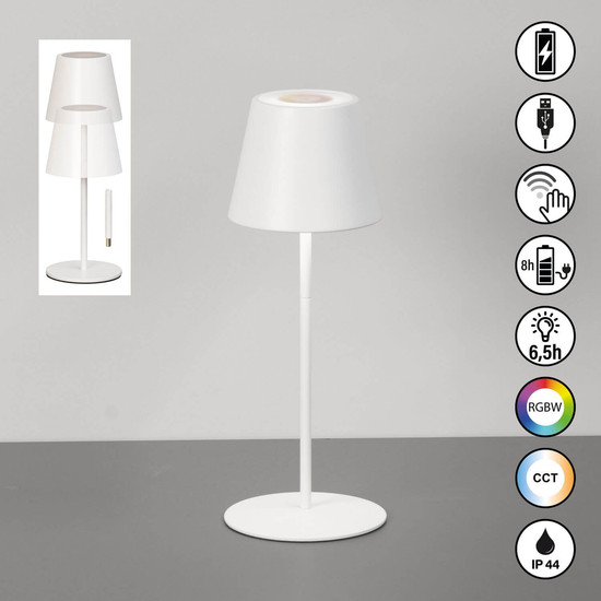 FHL Ravenna LED Tischleuchte 2W dimmbar Akku CCT einstellbare Lichtfarbe sandweiß 850808