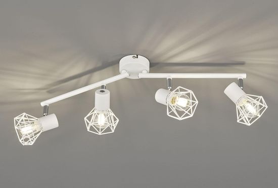 Fischer & Honsel Ran Deckenbogen 4-fach E14 Drahtschirm weiß weiß 20393