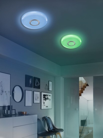 Fischer & Honsel T-Esra LED Deckenleuchte 19W Tunable white steuerbar dimmbar silber + Fernbedienung 20756