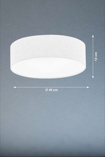 Fischer & Honsel Maat Deckenleuchte 3-fach E14 Stoffschirm weiß Leinen 21255