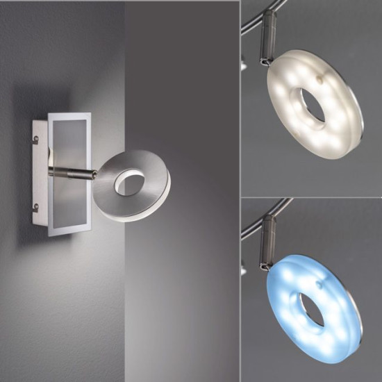 Fischer & Honsel Dent LED Wandleuchte 6W Tunable white steuerbar dimmbar nickel 30214