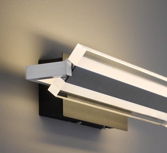 Fischer & Honsel Paros TW LED Wandbeleuchtung 35cm 8W Tunable white steuerbar dimmbar sandschwarz 30282