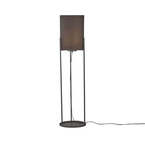 Fischer & Honsel Spenzer Stehleuchte E27 schaltbar Stoffschirm Chintz schwarz goldfarben sandschwarz 40460
