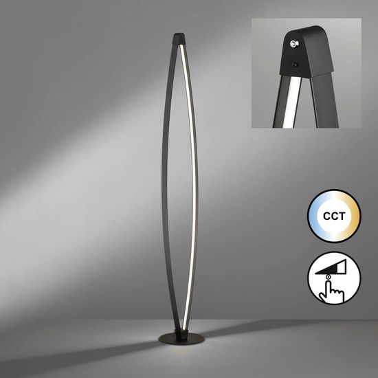 Fischer & Honsel Fenga LED Stehleuchte 17,6W Tunable white steuerbar dimmbar Acryl sandschwarz 40503