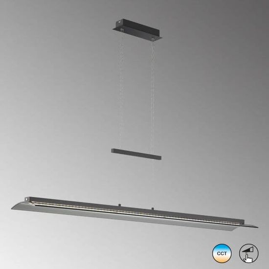 Fischer & Honsel Nana LED Pendelleuchte 29W Tunable white steuerbar dimmbar Glas rauchfarben teilsatiniert sandschwarz 60862
