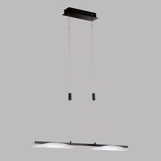 Fischer & Honsel Kop LED Pendelleuchte 2-fach 17,2W Tunable white steuerbar dimmbar Acrylglas sandschwarz 61020