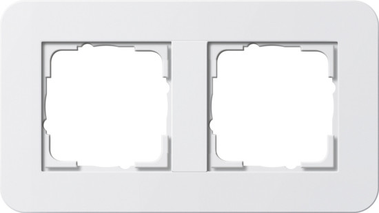 Gira 0212410 Abdeckrahmen 2-fach Gira E3 Reinweiß/Reinweiß