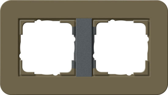 Gira 0212426 Abdeckrahmen 2-fach Gira E3 Umbra/Anthrazit
