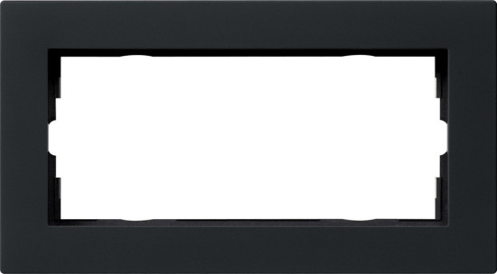 Gira 1002095 Abdeckrahmen 2-fach ohne Mittelsteg flach Gira E2 Schwarz m