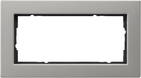 Gira 1002335 Abdeckrahmen 2-fach ohne Mittelsteg flach Gira E2 Edelstahl