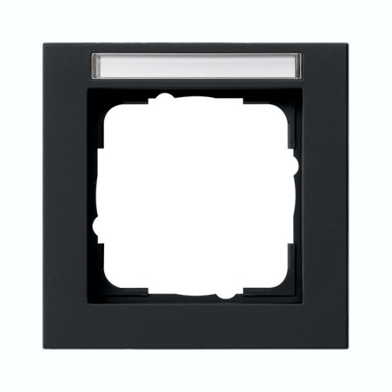 Gira 109109 Abdeckrahmen 1-fach Beschriftungsfeld Gira E2 Schwarz m