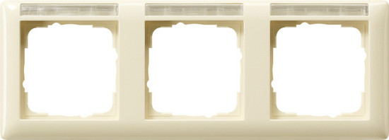 Gira 109301 Abdeckrahmen 3-fach waagerecht Beschriftungsfeld Standard 55 Cremeweiß