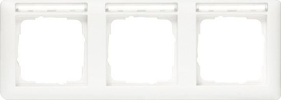 Gira 109327 Abdeckrahmen 3-fach waagerecht Beschriftungsfeld Standard 55 Reinweiß m