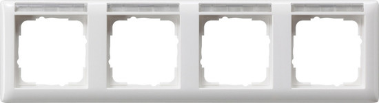 Gira 109403 Abdeckrahmen 4-fach waagerecht Beschriftungsfeld Standard 55 Reinweiß