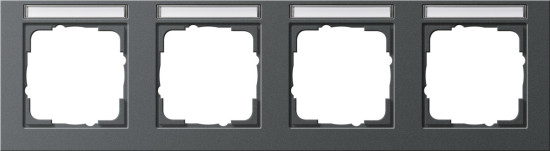 Gira 109423 Abdeckrahmen 4-fach waagerecht Beschriftungsfeld Gira E2 Anthrazit