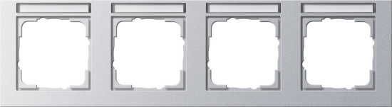 Gira 109425 Abdeckrahmen 4-fach waagerecht Beschriftungsfeld Gira E2 F Alu