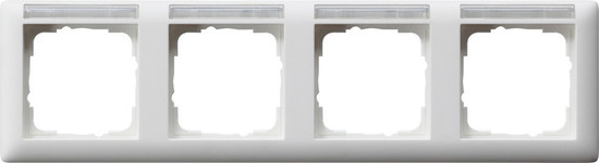 Gira 109427 Abdeckrahmen 4-fach waagerecht Beschriftungsfeld Standard 55 Reinweiß m