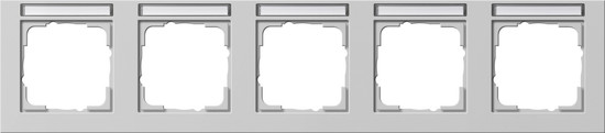 Gira 109537 Abdeckrahmen 5-fach waagerecht Beschriftungsfeld Gira E2 Grau m