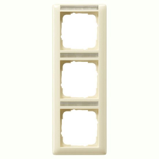 Gira 110301 Abdeckrahmen 3-fach senkrecht Beschriftungsfeld Standard 55 Cremeweiß