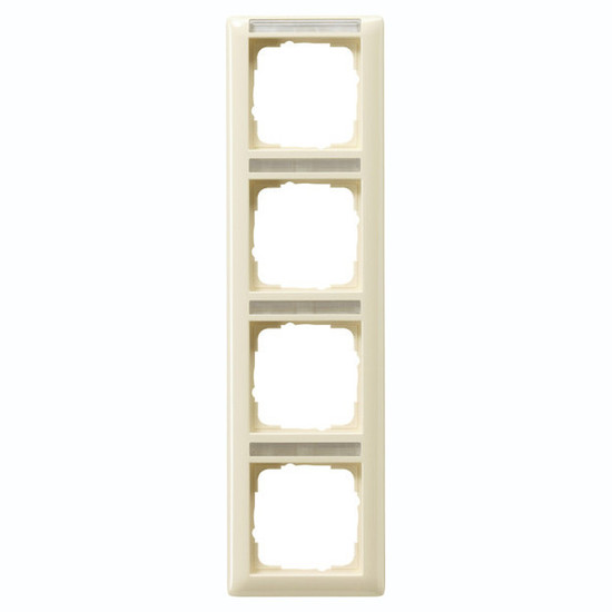 Gira 111401 Abdeckrahmen 4-fach senkrecht Beschriftungsfeld Standard 55 Cremeweiß