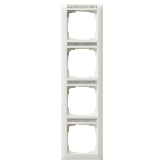 Gira 111403 Abdeckrahmen 4-fach senkrecht Beschriftungsfeld Standard 55 Reinweiß
