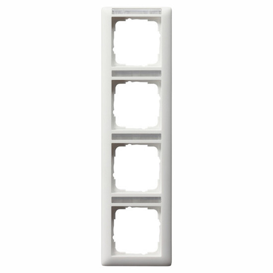 Gira 111427 Abdeckrahmen 4-fach senkrecht Beschriftungsfeld Standard 55 Reinweiß m