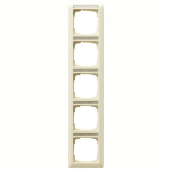 Gira 111501 Abdeckrahmen 5-fach senkrecht Beschriftungsfeld System 55 Cremeweiß
