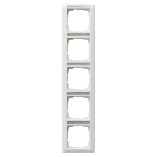 Gira 111503 Abdeckrahmen 5-fach senkrecht Beschriftungsfeld System 55 Reinweiß