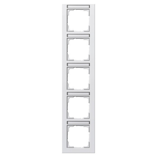 Gira 111529 Abdeckrahmen 5-fach senkrecht Beschriftungsfeld Gira E2 Reinweiß