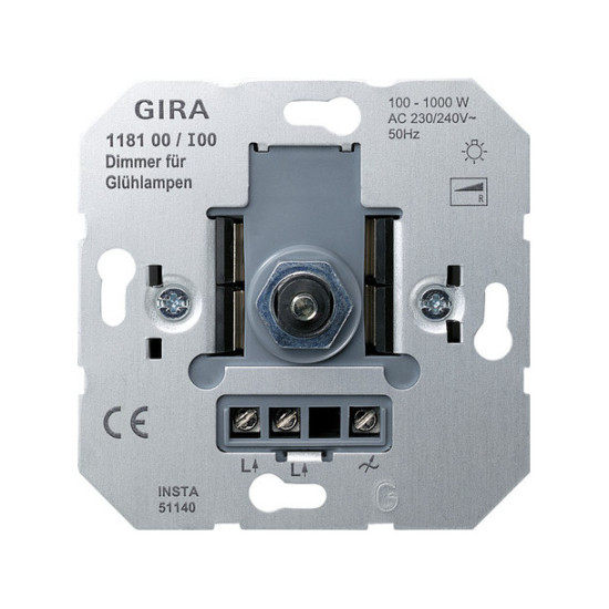 Gira 118100 Glühlampendimmeinsatz 100 - 1000 W DruckWe Einsatz