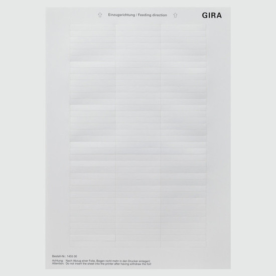 Gira 145500 Beschriftungsbögen 51,2 x 7 mm Zubehör