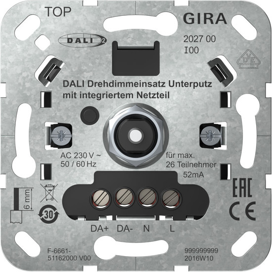 Gira 202700 DALI DrehdimmEinsatz UP Netzteil Einsatz