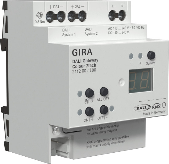 Gira 211200 DALI Gateway Colour 2-fach REG KNX Secure