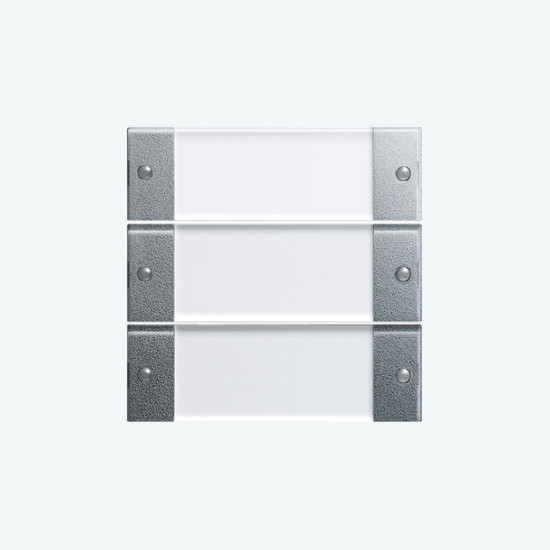 Gira 213326 Wippenset 3-fach Beschriftungsfeld System 55 Klar/F Alu