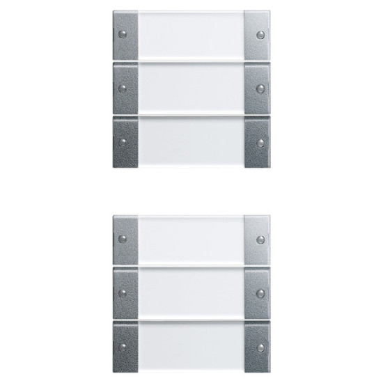 Gira 213626 Wippenset 6-fach (3+3) Beschriftungsfeld System 55 Klar/F Alu