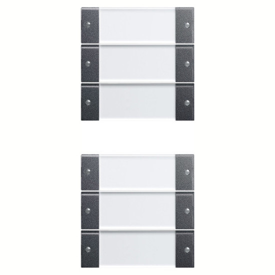 Gira 213628 Wippenset 6-fach (3+3) Beschriftungsfeld System 55 Klar/Anthrazit