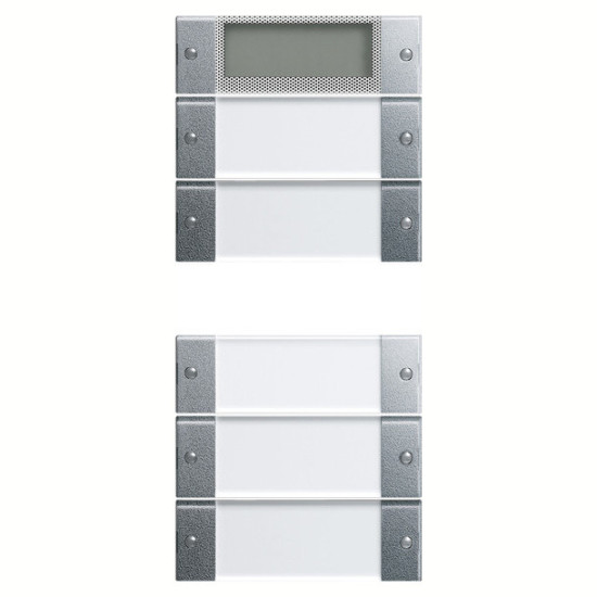 Gira 214526 Wippenset 5-fach Plus (2+3) Beschriftungsfeld System 55 Klar/F Alu