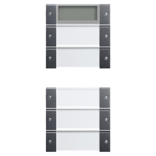 Gira 214528 Wippenset 5-fach Plus (2+3) Beschriftungsfeld System 55 Klar/Anthrazit