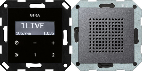 Gira 228028 UP-Radio RDS Lautsprecher System 55 Anthrazit