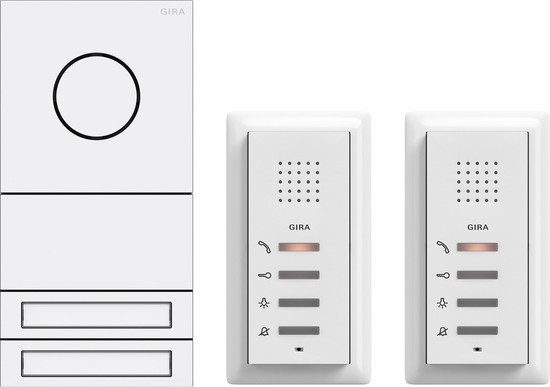 Gira 2407902 Zweifamilienhaus-Paket Audio System 106 Verkehrsweiß(lack.)