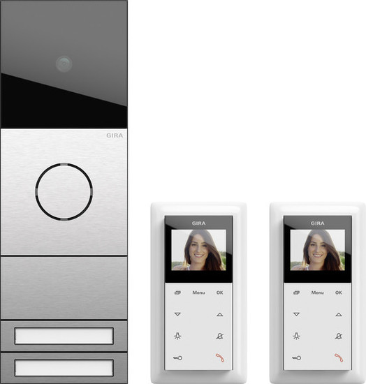 Gira 2417000 Zweifamilienhaus-Paket Video System 106 Edelstahl