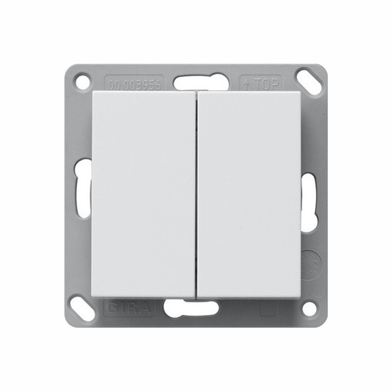 Gira 242203 EnOcean Funk Wandsender 2-fach System 55 Reinweiß