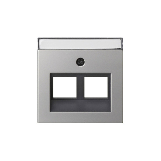Gira 2640600 Abdeckung 30° + Beschriftungsfeld für Tragring Modular-Jack 2-fach System 55 Edelstahl